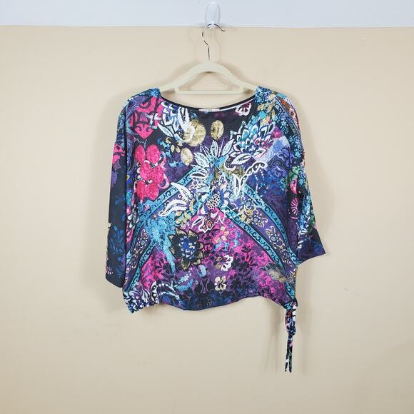 Fuzzi Printed side Tie Blouse Women's Size IT 38 - Picture 1 of 11